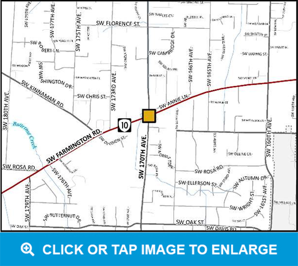 "170th Avenue and Farmington Road location map"